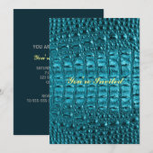 gaffelkruitblauw Alligatorleder Kaart (Voorkant / Achterkant)