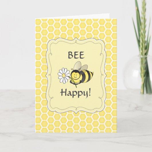 Gaffez la carte d'anniversaire d'abeille (Devant)