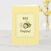 Gaffez la carte d'anniversaire d'abeille (Fleur jaune)