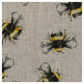 Gaffez le tissu d'impression d'abeille - naturel (Fermer)