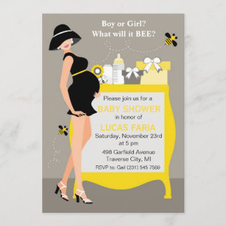 Gaffez les invitations de baby shower d'abeille