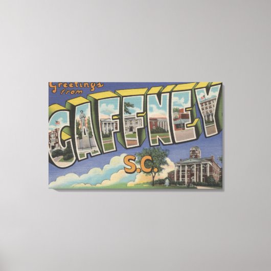 Gaffney, South Carolina - Large Letter Scenes Canvas Afdruk (Voorkant)