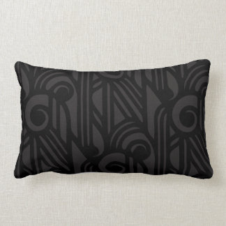GaG Art Deco Lumbar Pillow - zwart op zwart Kussen