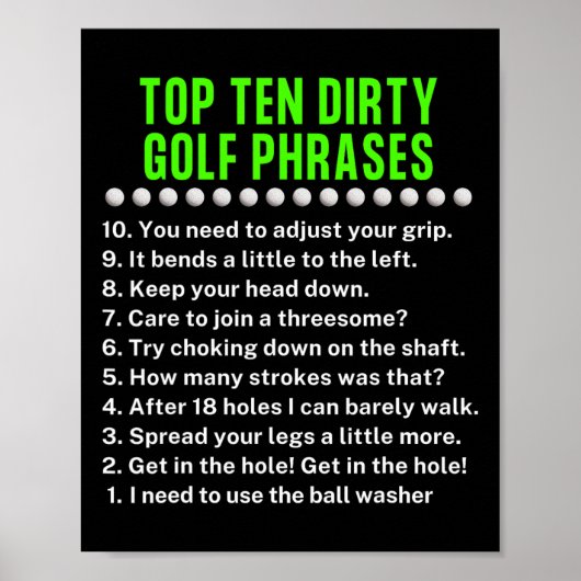 Gag Golf Ideas Golf For Dad Funny Golf For Men Poster (Voorkant)