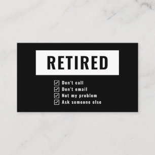 Gag Humor Funny Retirement niet mijn probleem Visitekaartje