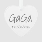 GaGa Vastgestelde datum Gepersonaliseerd Acryl Ornament (voorkant)