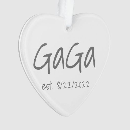 GaGa Vastgestelde datum Gepersonaliseerd Acryl Ornament (voorkant)