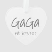 GaGa Vastgestelde datum Gepersonaliseerd Acryl Ornament (achterkant)