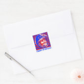 Gagarin Г Ю г и Vierkante Sticker (Envelop)