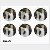 Gagle van Witte Eenden Ronde Sticker (Vel)