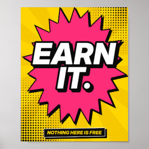 Gagnez-le Affiche de Motivation Pop Art pour Salle
