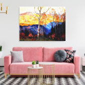 Gagnon - Gouden Herfst, Laurentians Canvas Afdruk (Insitu (Woonkamer))