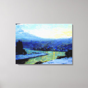 Gagnon - Schemering, schilderij van fijne kunst Canvas Afdruk