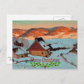 Gagnon - Schemering - Winter in Quebec - Kerstmis Briefkaart (Voorkant / Achterkant)