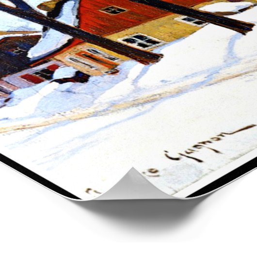 Gagnon - Winterochtend, Baie-Saint Paul Poster (Hoek)