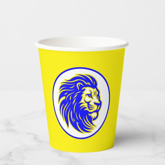 Gahanna Lincoln Leeuwen Geel en Blauw Afstudeerder Papieren Bekers (Voorkant)