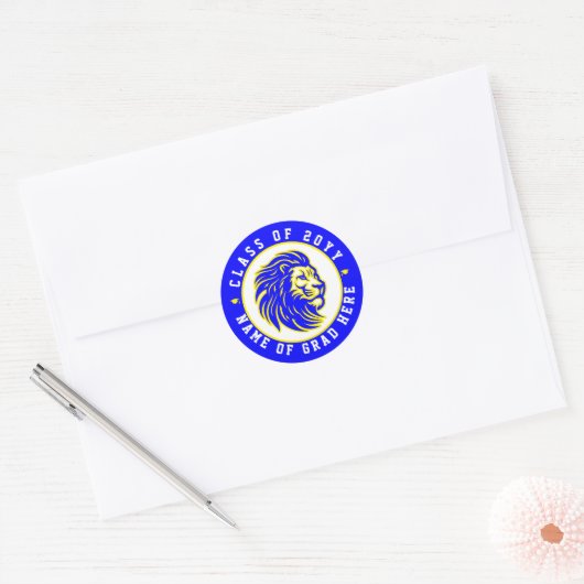 Gahanna Lincoln Leeuwen Klasse van 2024 Envelope S Ronde Sticker (Envelop)