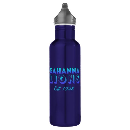 Gahanna Lions Blue Gradient Personalized Waterfles (Rechts)
