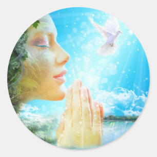 Gaia - de geest van de levende aarde ronde sticker