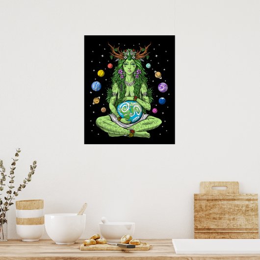Gaia Moeder Earth Goddess Poster (Keuken)