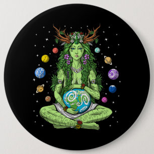 Gaia Moeder Earth Goddess Ronde Button 6,0 Cm
