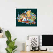 Gaia's Keltische Golf Poster (Thuiskantoor)