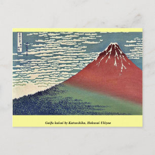 Gaifu kaisei door Katsushika, Hokusai Ukiyoe Briefkaart