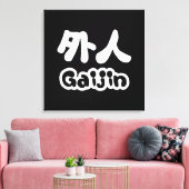 Gaijin 外 人 | Kanji Nihongo Japans Taal Canvas Afdruk (Insitu (Woonkamer))