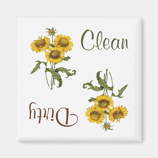 Gaillarda Jaune Fleurs Lave-vaisselle Magnet (Devant)