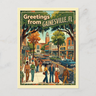 Gainesville FL Groeten Retro geïnspireerd door de Briefkaart
