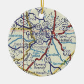 Gainesville Georgia Map Keramisch Ornament (Voorkant)