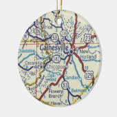 Gainesville Georgia Map Keramisch Ornament (Links)