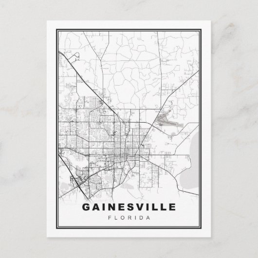 Gainesville Map Briefkaart (Voorkant)