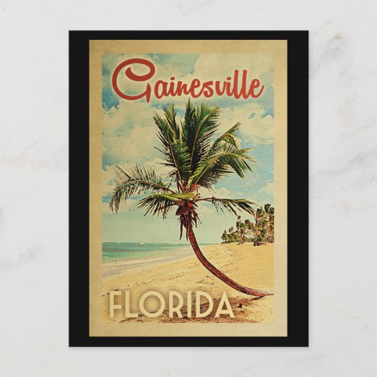 Gainesville Palm Tree Vintage Travel Briefkaart (Voorkant)