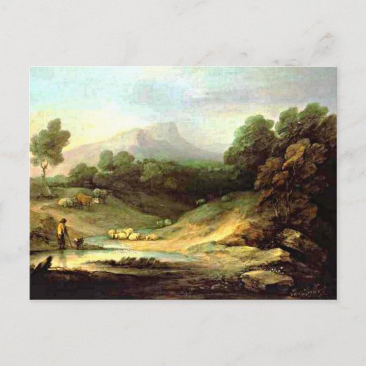 Gainsborough - Berglandschap met Shepherd Briefkaart (Voorkant)