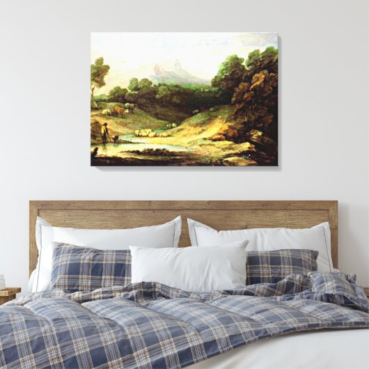 Gainsborough - Mountain Landscape with Shepherd Canvas Afdruk (Insitu (Slaapkamer))