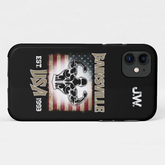 Gainsville USA Dubbele Biceps Pose Bodybuilder Case-Mate iPhone Case (Achterkant (horizontaal))