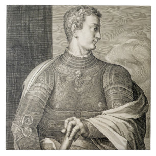 Gaius Caesar "Caligula" (12-41 AD) keizer van Rome Tegeltje