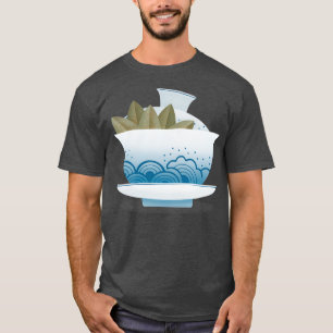 Gaiwan met groene theebladeren A set voor traditio T-shirt