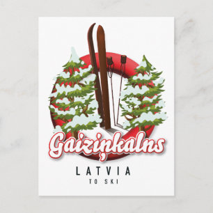 Gaiziņkalns Letland ski logo Feestdagenkaart