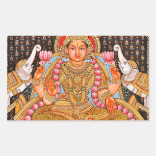 GAJA LAKSHMI INTRICATE TANJORE PAINTING {SOUTH IND RECHTHOEKIGE STICKER