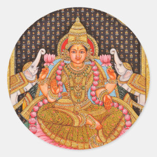 GAJA LAKSHMI INTRICATE TANJORE PAINTING {SOUTH IND RONDE STICKER