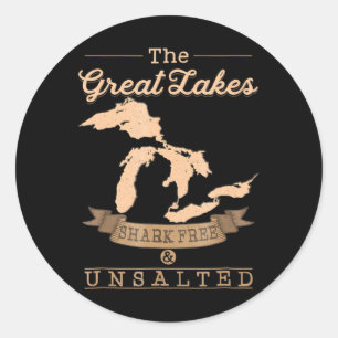 Gakes Shark Free Ongezouten Michigan Gift Ronde Sticker
