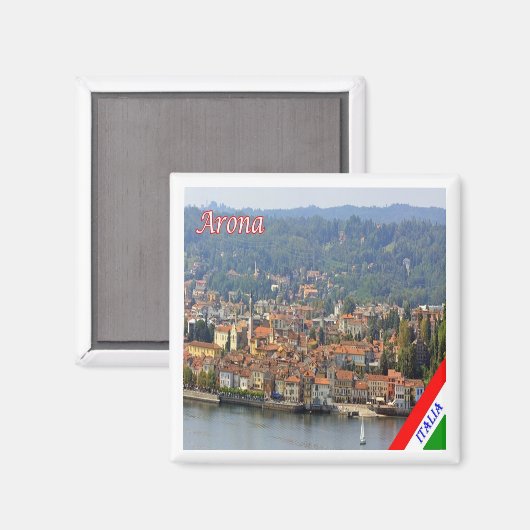 GAL005 ARONA Lago Maggiore, Italië, Koelkast Magneet (Voorkant / Achterkant)