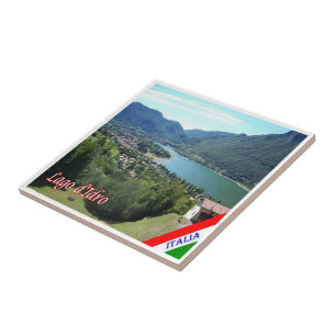 GAL068 LAKE IDRO Aerial Uitzicht, Italië, Tegeltje