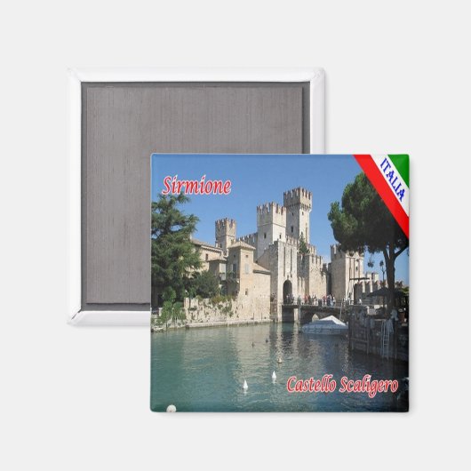 GAL112 SIRMIONE Gardameer, Kasteel Scaligero, Magneet (Voorkant / Achterkant)