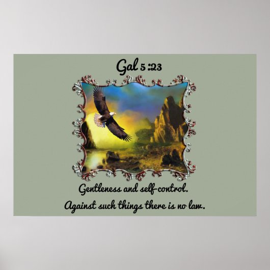 Gal 5:23 Heren en zelfbeheersing Poster (Voorkant)