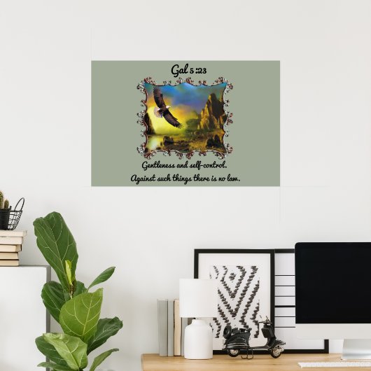 Gal 5:23 Heren en zelfbeheersing Poster (Thuiskantoor)