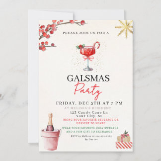 Gal Christmas Party Invite Feestdagenkaart