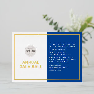 GALA BALL logo formal royal blue gold Folie Uitnodiging